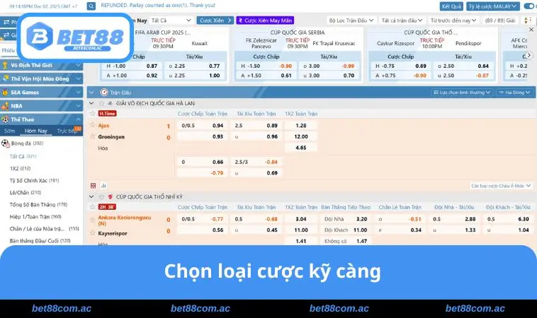 Chọn loại cược kỹ càng